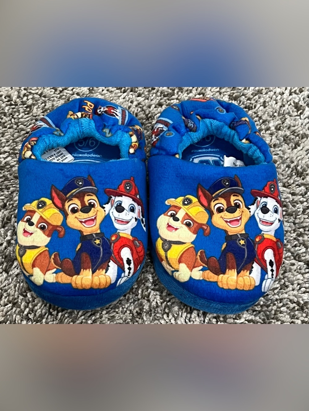Paw Patrol Blue Plush Toddler Slip-On Slippers